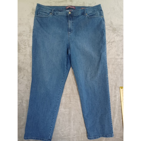 Gloria Vanderbilt Amanda Jeans Sz 22W Straight Leg Blue Casual Classic Stretch - Picture 1 of 12